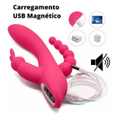 3 em 1- Vibrador Cabeça de Coelho