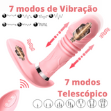 2 em 1 - Vibrador Telescópico Calcinha Sobe e Desce