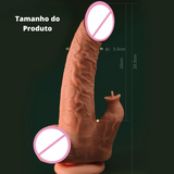 Vibrador Pênis Realista - Telescópico lambedor de Clitóris